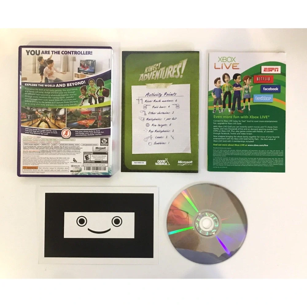 Kinect Adventures (Microsoft Xbox 360, 2010) CIB Complete - US Seller